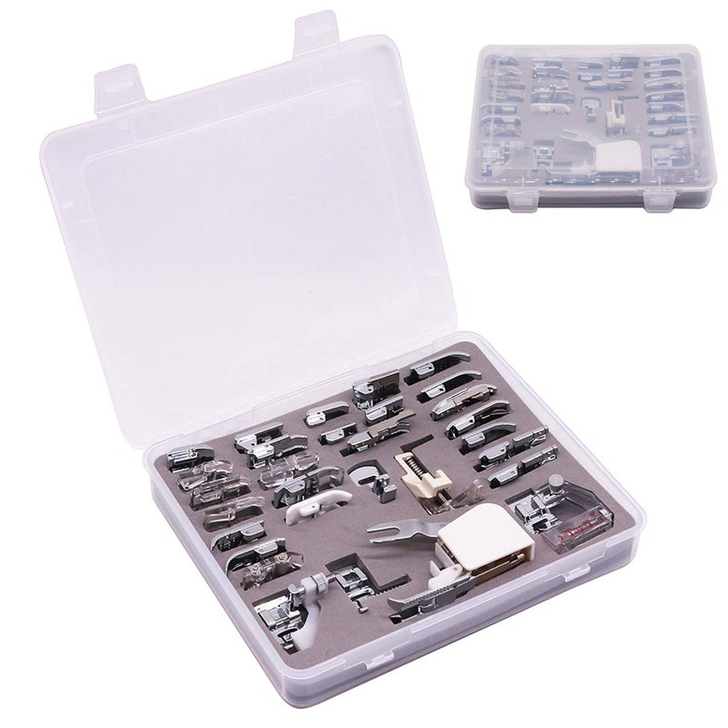 Stormshopping Professional Domestic 30 PCS Sewing Machine Presser Foot Presser Feet Set for Brother, Babylock, Singer, Janome, Elna, Toyota, New Home, Simplicity and Kenmore Low Shank Sewing Machines - Image 1